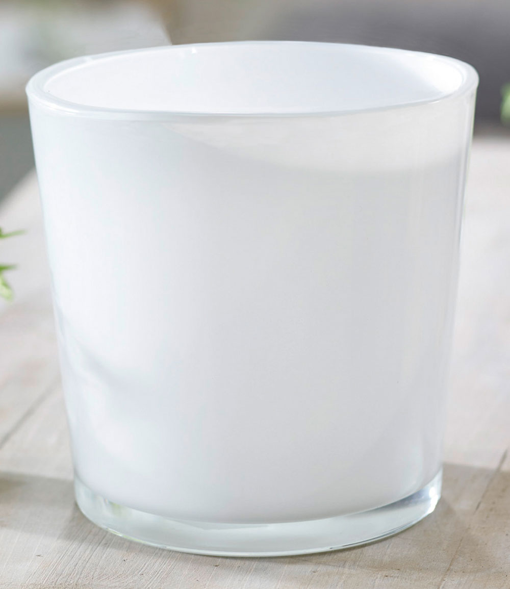 Cache-pot en verre ø 24 cm blanc